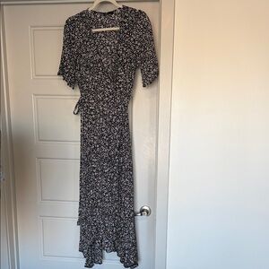 Nobody’s Child Black and White Women's Wrap Dress